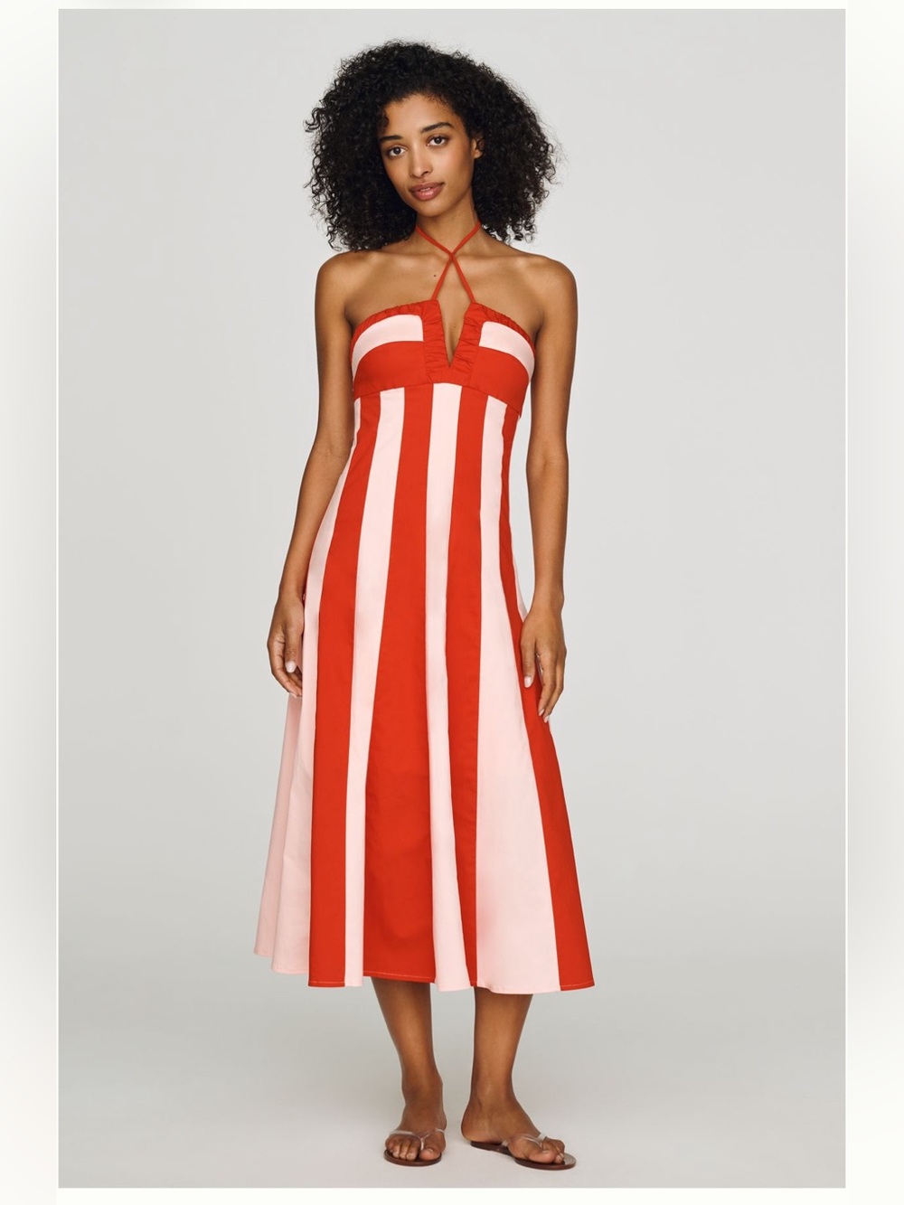 Maeve Halter Colorblock Midi Dress, Size Large